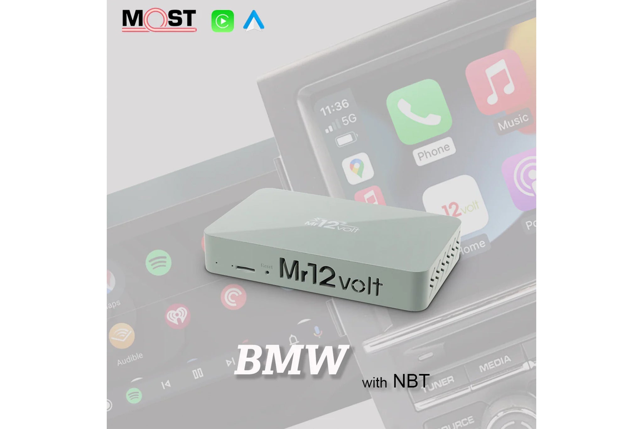 Mr12Volt High-End BMW NBT MOST Bus CarPlay & AA Interface with OEM Microphone Support - BMW F87 M2 | F8X M3 | M4 | F2X 1 | 2 Series | F3X 3 | 4 Series | F1X 5 | 6 Series - Evolve Automotive